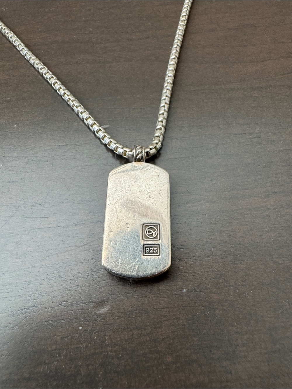 David Yurman Sterling Silver .925 Tag Necklace